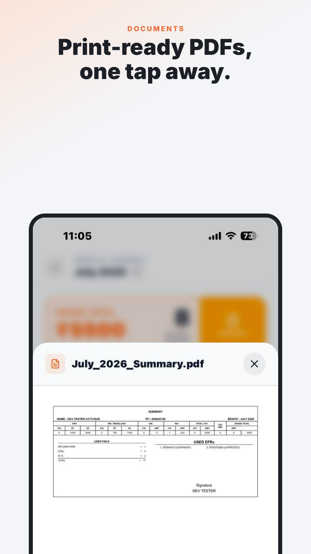 Generated PDFs